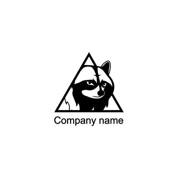 Raccoon logo with place for company name — Stock Vector