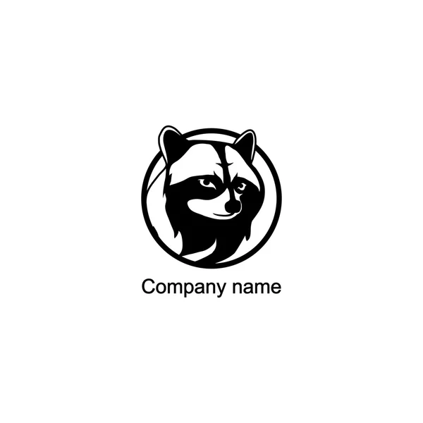 Logo de raton laveur avec place pour le nom de l'entreprise — Image vectorielle