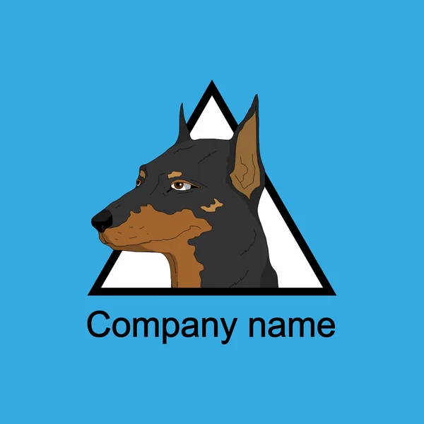 Logo del cane con luogo per il nome dell'azienda — Vettoriale Stock