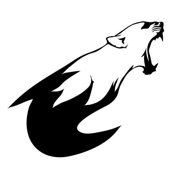 Логотип чорно-білого лева — стоковий вектор