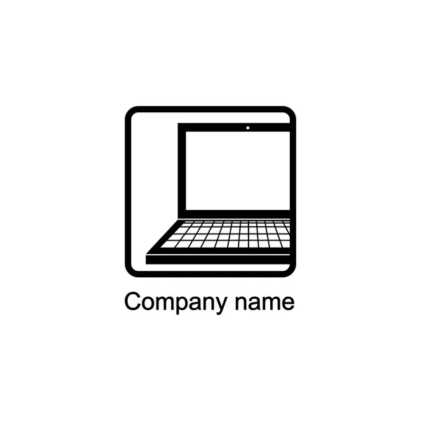 Laptop logo met plaats voor bedrijfsnaam — Stockvector