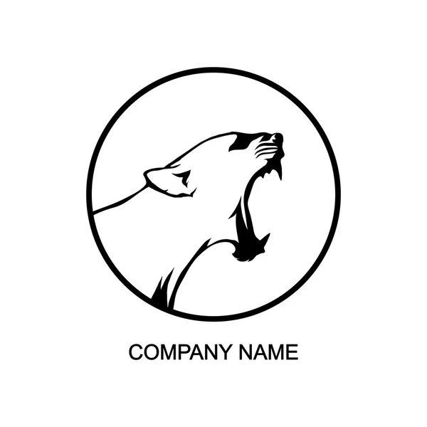 会社名のための場所とパンサー ロゴ — ストックベクタ