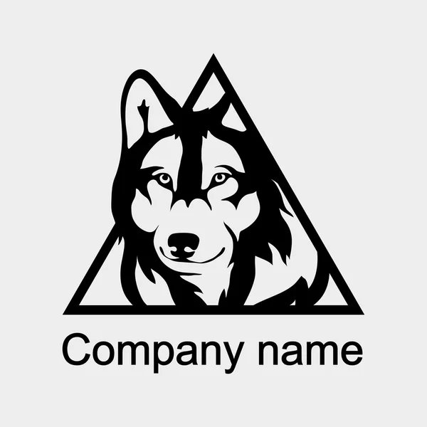 Logotipo de lobo com lugar para o nome da empresa —  Vetores de Stock