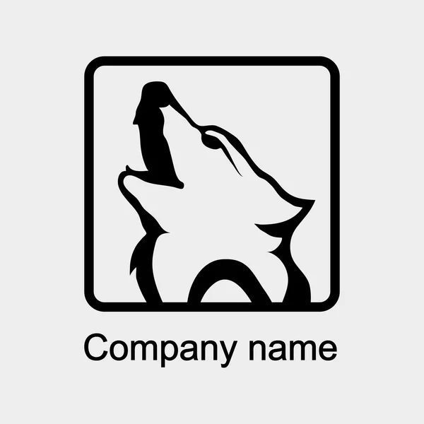 Wolf logo with place for company name — Stock Vector