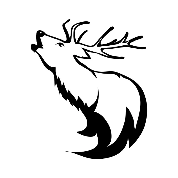 Zwart-wit herten logo — Stockvector