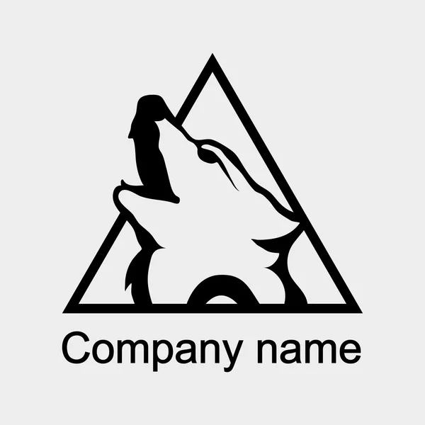Logotipo de lobo com lugar para o nome da empresa —  Vetores de Stock