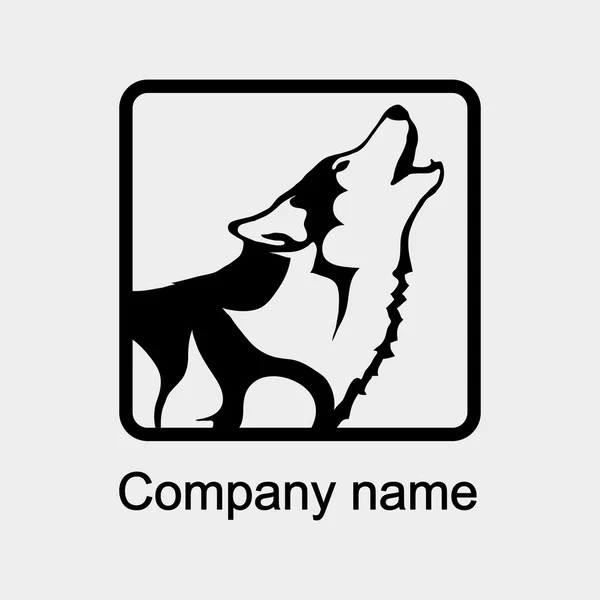 Λύκος λογότυπο με θέση για το όνομα της εταιρείας — Διανυσματικό Αρχείο