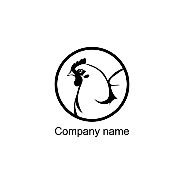 Logo poulet avec place pour le nom de l'entreprise — Image vectorielle