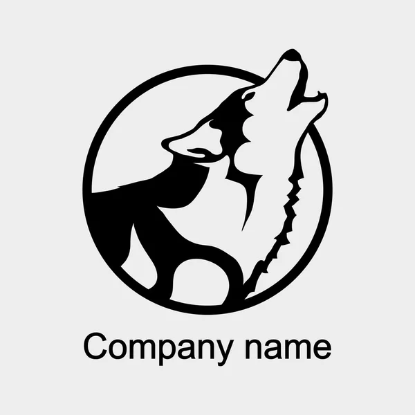 Wilk logo z miejscem nazwa firmy — Wektor stockowy