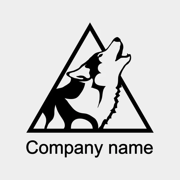 狼与地方为公司名称的标志 — 图库矢量图片