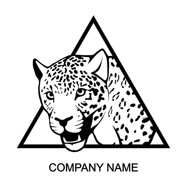 Logotipo do leopardo com lugar para o nome da empresa —  Vetores de Stock