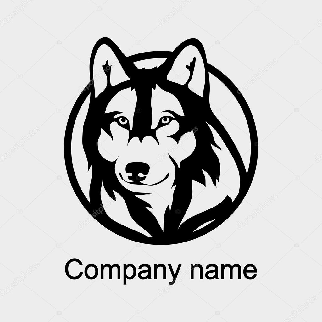 Wolf logo with place for company name,vector illustration