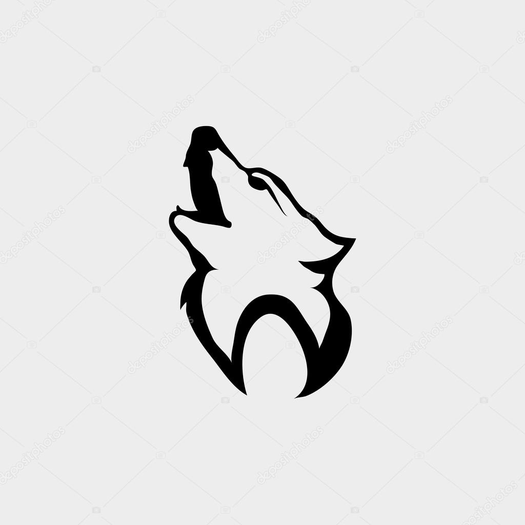 Logo with head of wolf,vector illustration