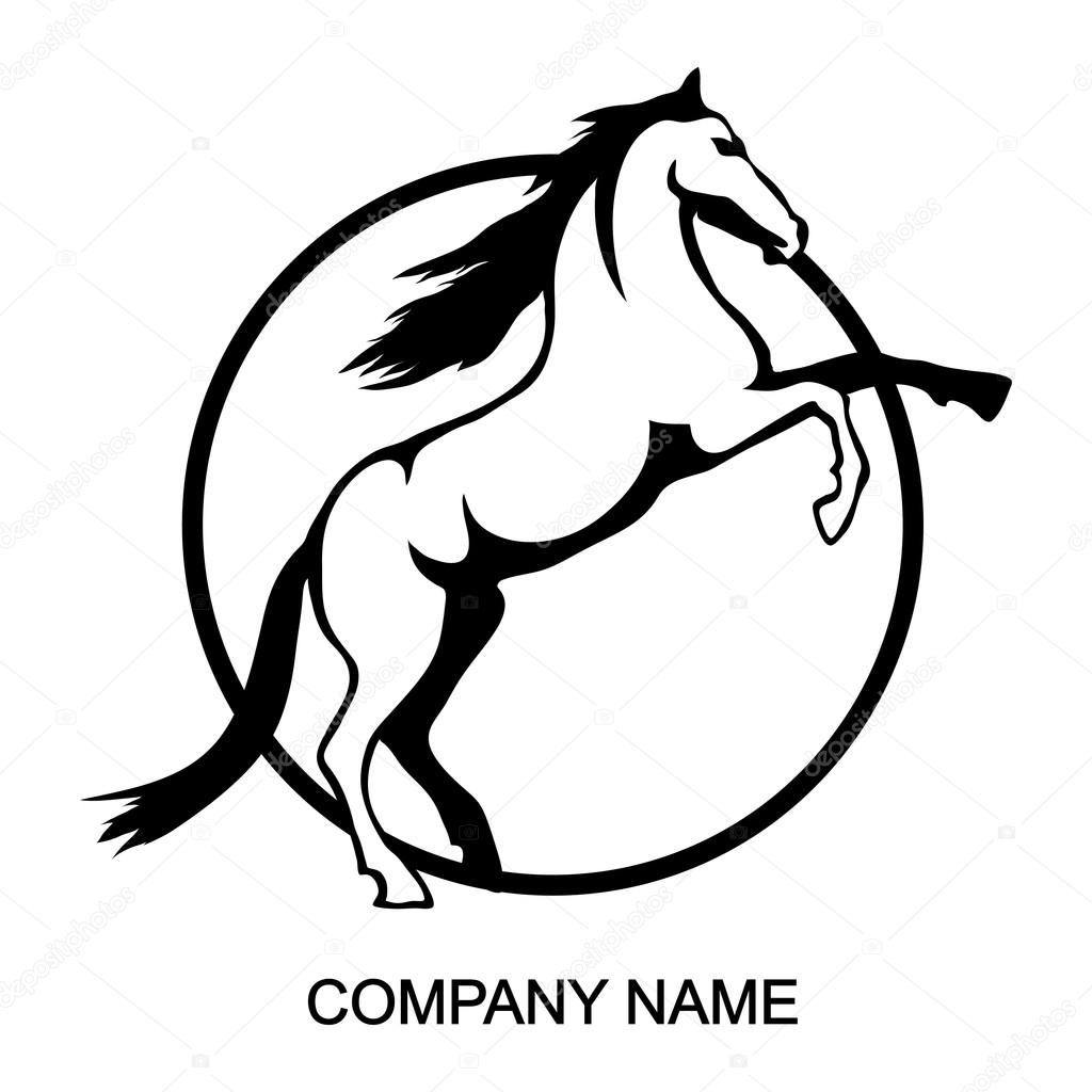 Horse logo  with place for company name