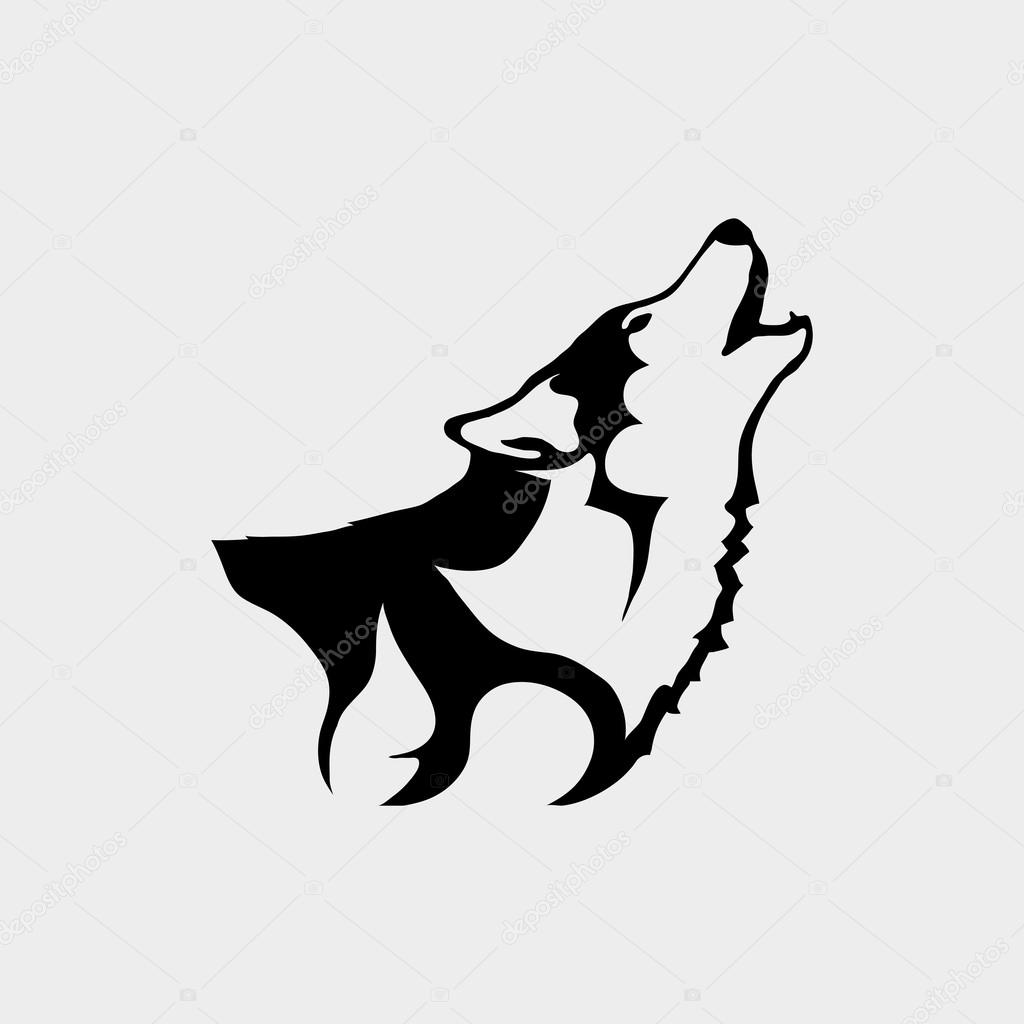 Logo with head of wolf,vector illustration