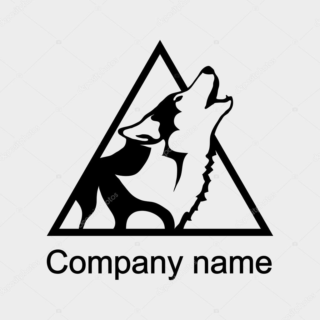 Wolf logo with place for company name,vector illustration