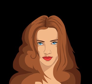 Kahverengi saçlı güzel bir kadın.