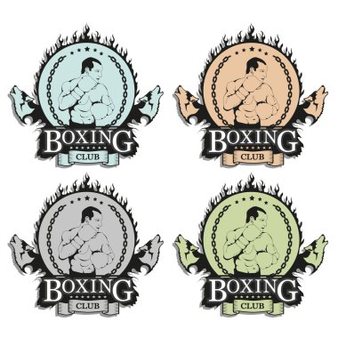 Boks kulübü amblemi kümesi