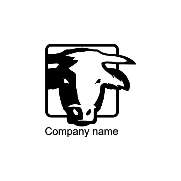 Logotipo de vaca con lugar para el nombre de la empresa — Vector de stock