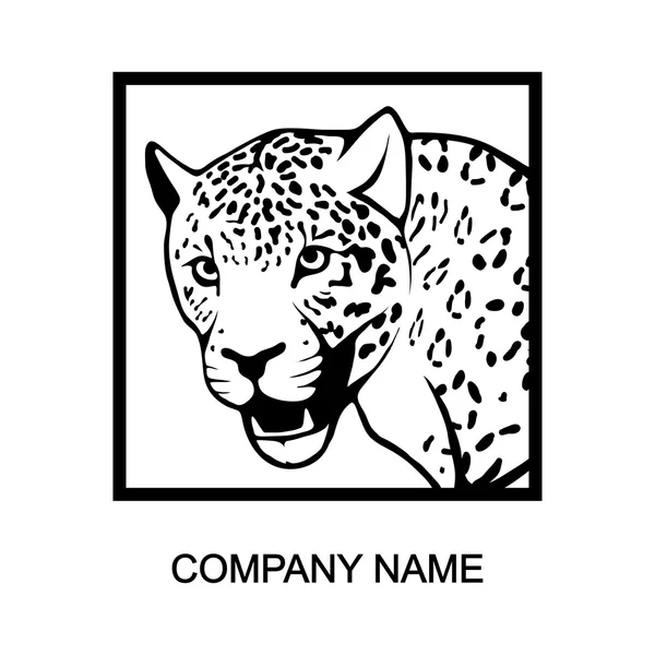 Logotipo de leopardo con lugar para nombre de la empresa — Vector de stock