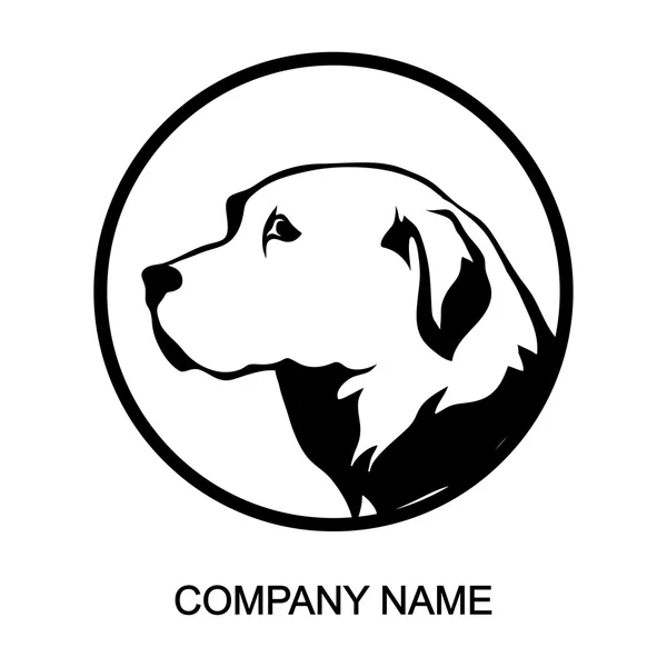 会社名のための場所での犬のロゴ — ストックベクタ