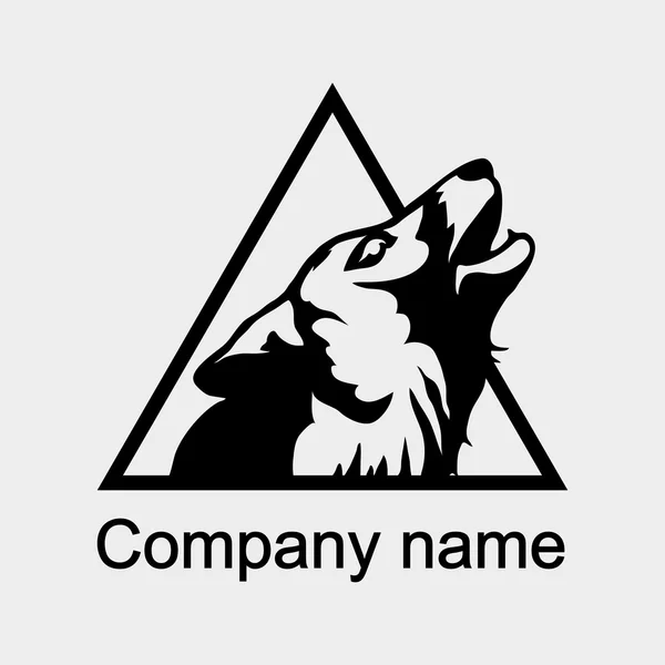 Logo Wolf avec place pour le nom de l'entreprise — Image vectorielle