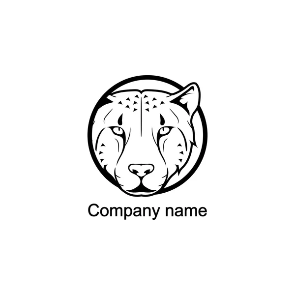 Logotipo de leopardo con lugar para nombre de la empresa — Vector de stock