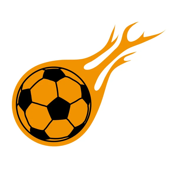 Pallone da calcio in fiamme — Vettoriale Stock