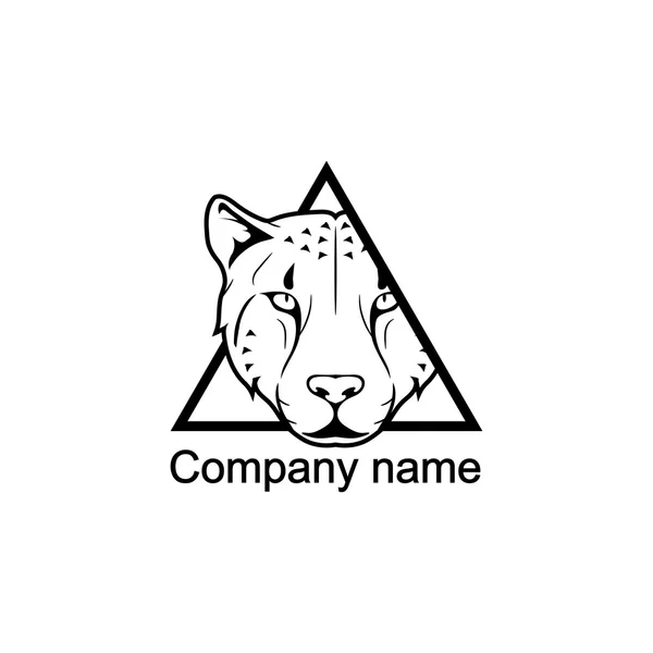 Logo léopard avec place pour le nom de l'entreprise — Image vectorielle