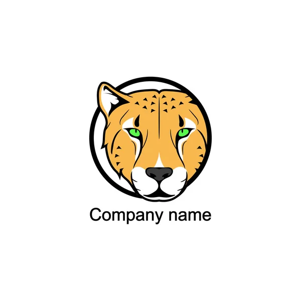 Logotipo de leopardo con lugar para nombre de la empresa — Vector de stock