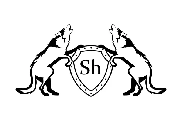Геральдика вовк логотип — стоковий вектор