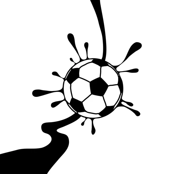 Ballon de football noir — Image vectorielle