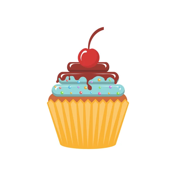 Delicioso cupcake símbolo — Vector de stock