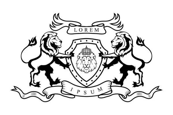 Logo del león heráldico — Vector de stock