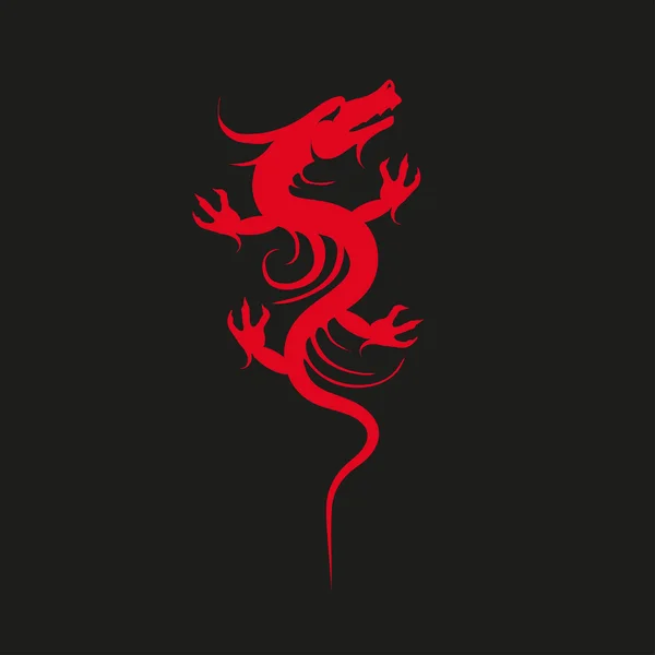 Logo dragon rouge — Image vectorielle