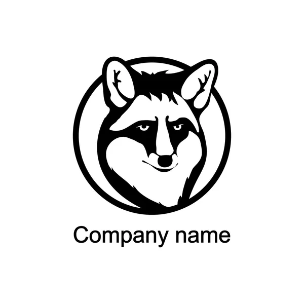Logo with head of a fox — Stock Vector