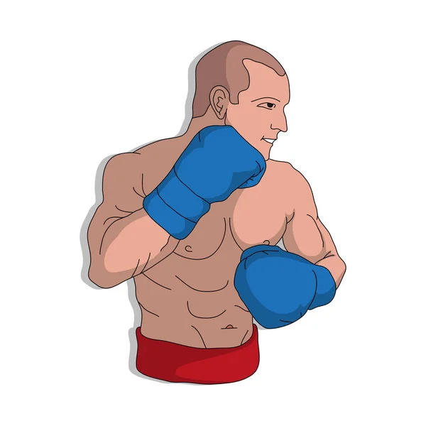 Ręcznie rysowane bokser człowiek — Wektor stockowy
