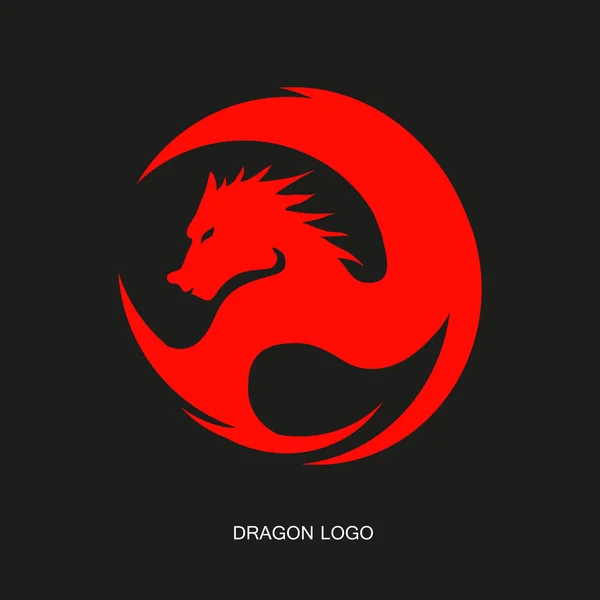 Logo dragón rojo — Archivo Imágenes Vectoriales