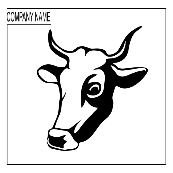 Koe logo met plaats voor bedrijfsnaam — Stockvector