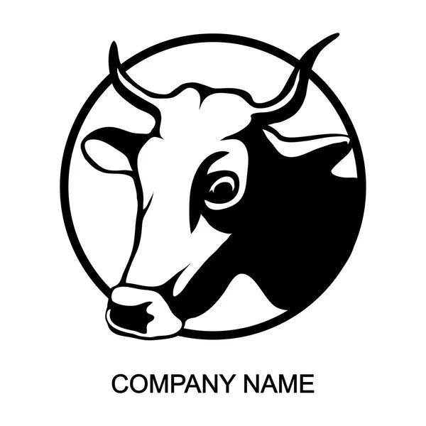 Cow logo with place for company name — Stock Vector