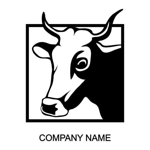 Cow logo with place for company name — Stock Vector