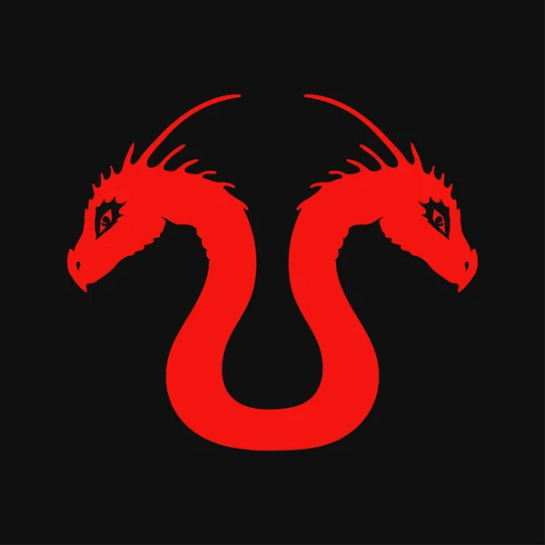 Logo dragon rouge — Image vectorielle