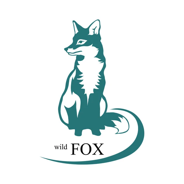 Blauwe wild fox logo — Stockvector