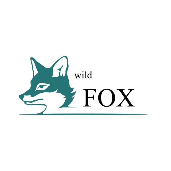 Blauwe wild fox logo — Stockvector