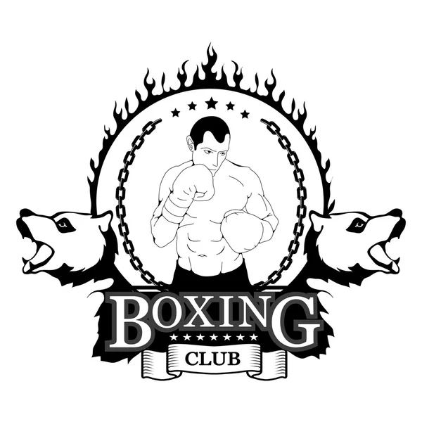 Logotipo para club de boxeo — Vector de stock