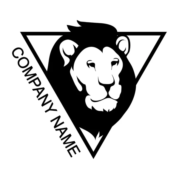 Λιοντάρι λογότυπο με θέση για το όνομα της εταιρείας — Διανυσματικό Αρχείο