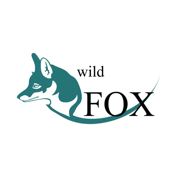 Blue wild fox logo — Stock Vector