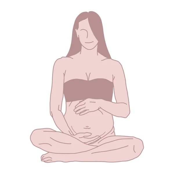 Sziluett terhes nő — Stock Vector