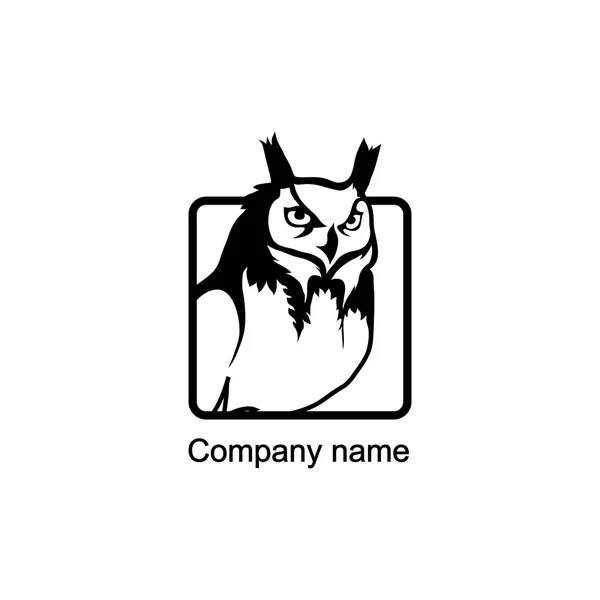 Logo hibou avec place pour le nom de l'entreprise — Image vectorielle