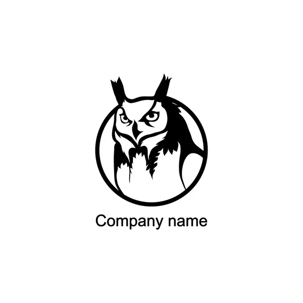 Logo hibou avec place pour le nom de l'entreprise — Image vectorielle